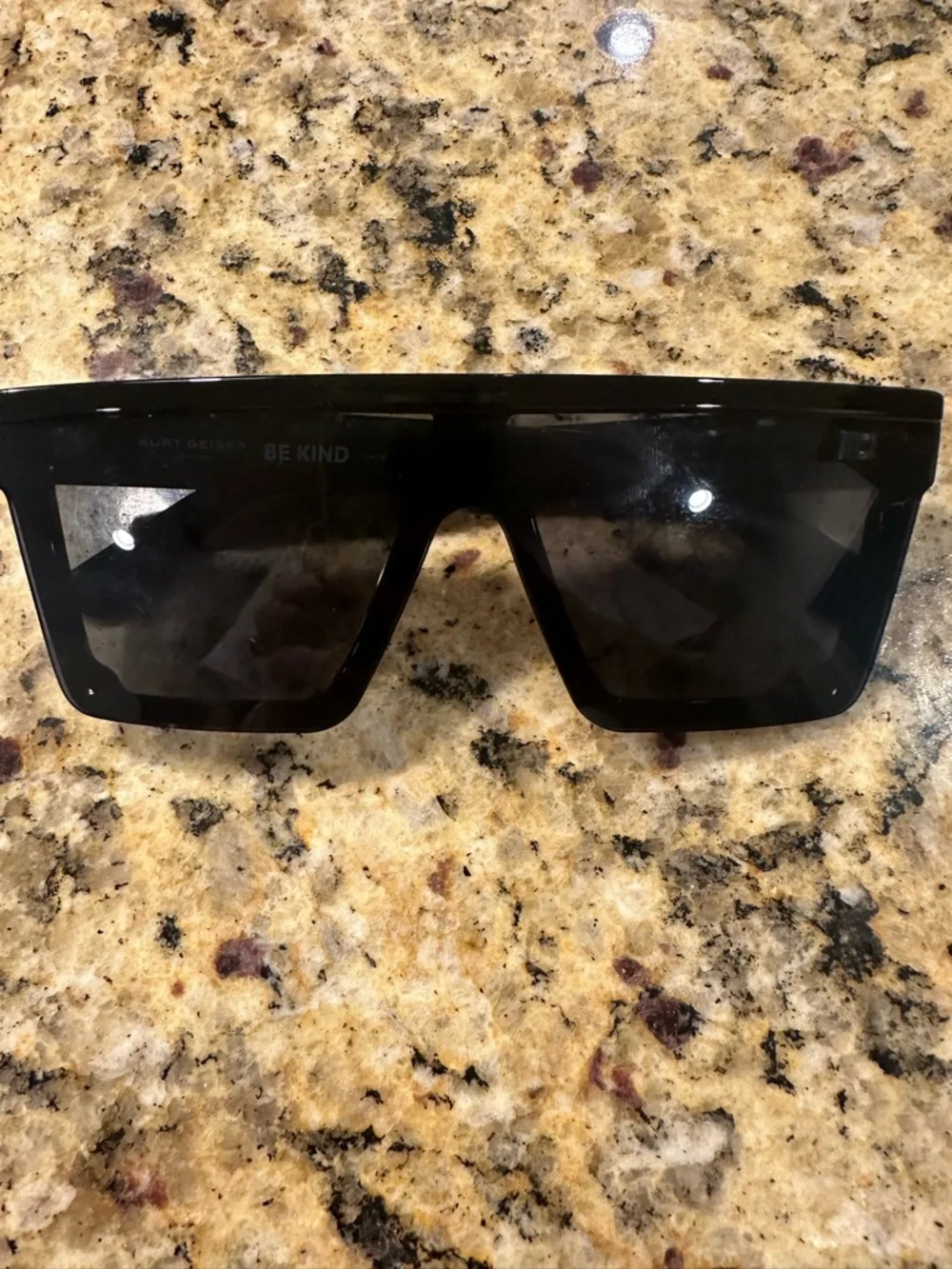 Kurt Geiger Oversized Shield Sunglasses in Black